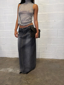 Washed Denim Skirt
