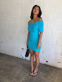 Aqua knit dress