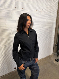 Lightweight Black Zip Jacket