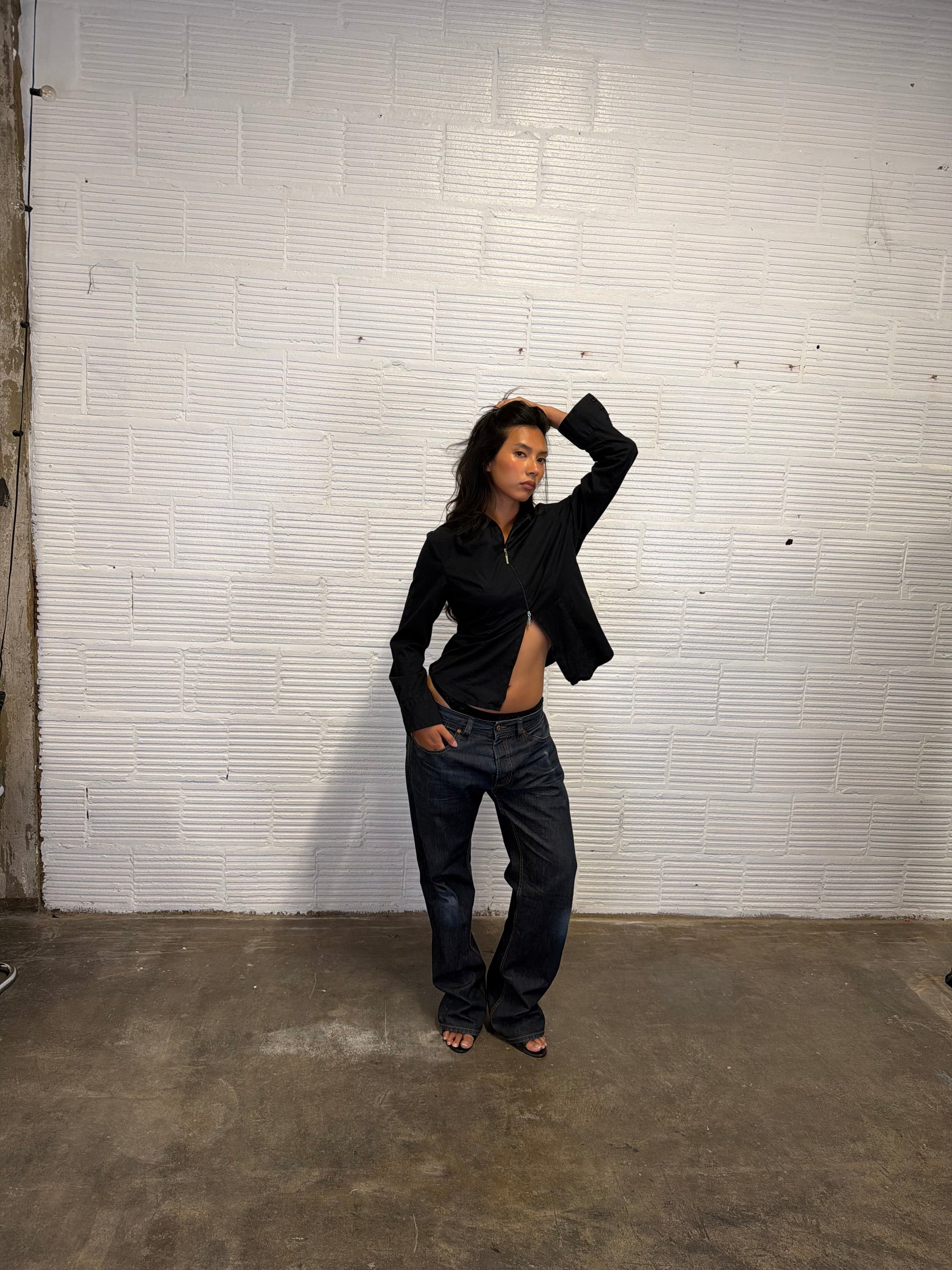 Lightweight Black Zip Jacket