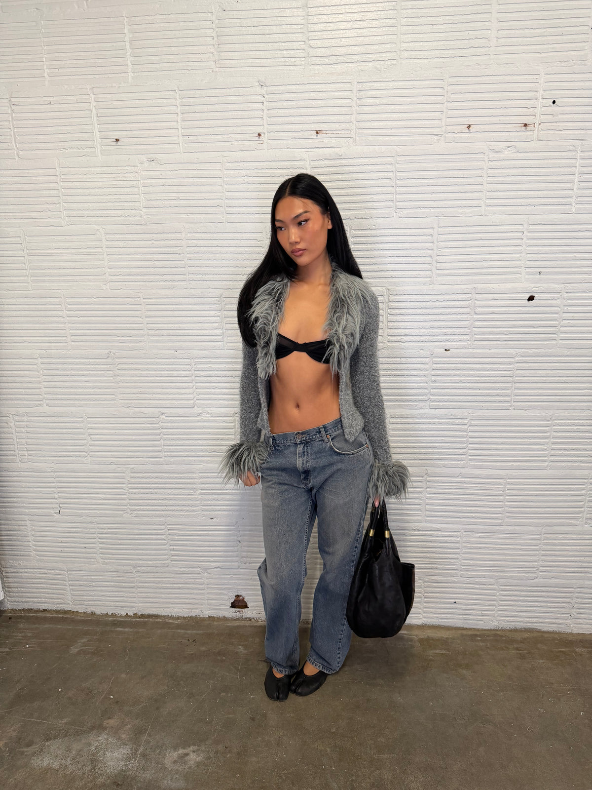 Fur Trim Cardigan