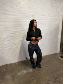 Lightweight Black Zip Jacket