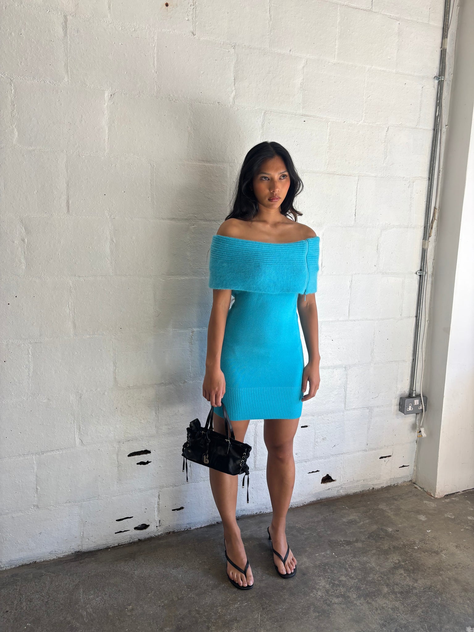 Aqua knit dress