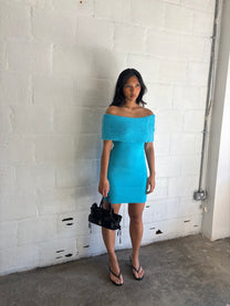 Aqua knit dress