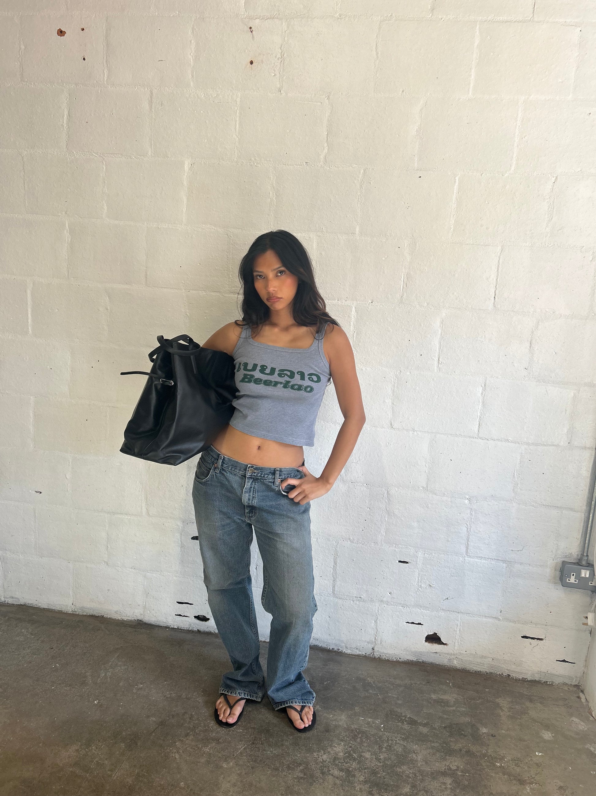 Beerlao Grey Tank