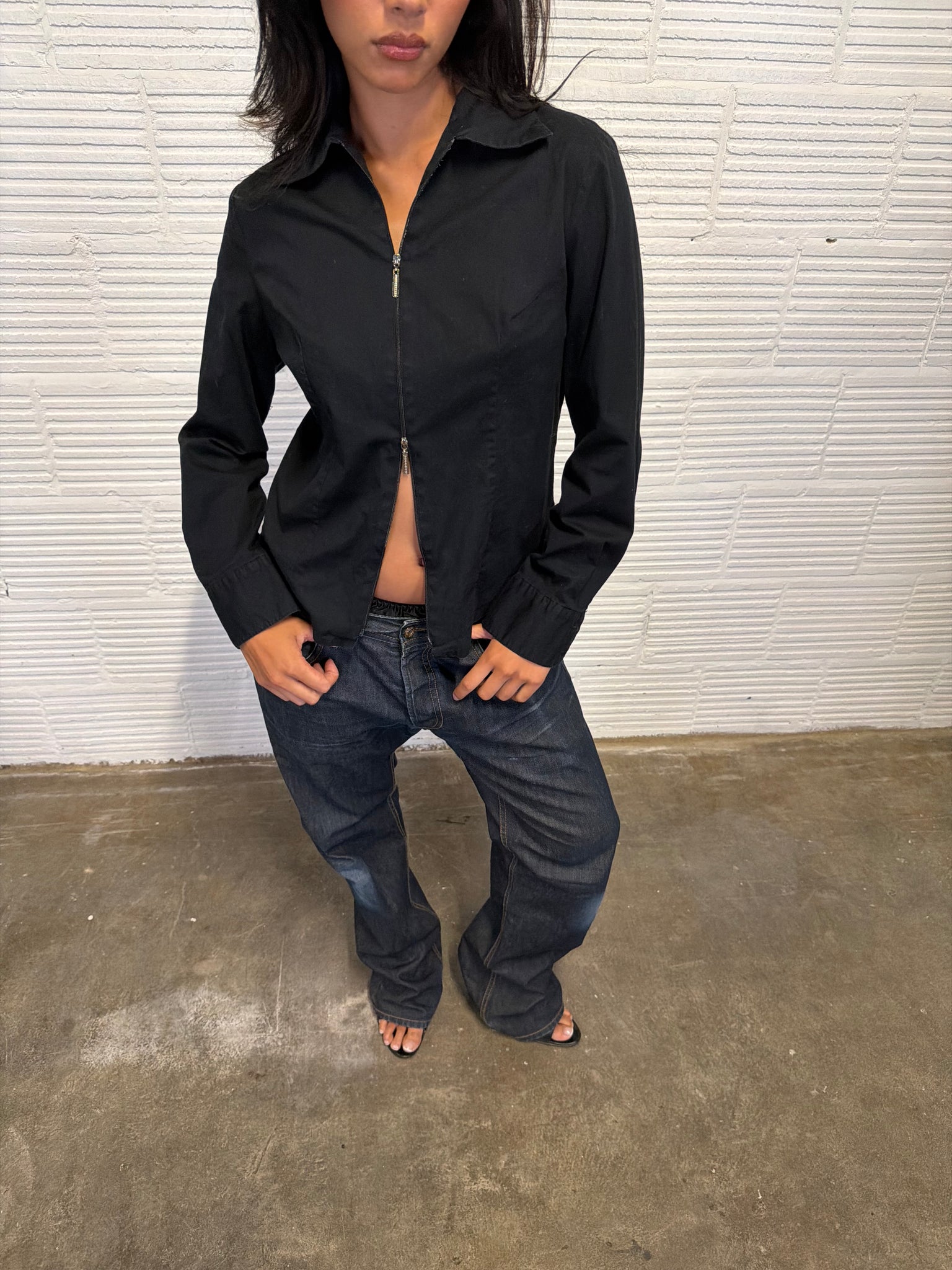 Lightweight Black Zip Jacket