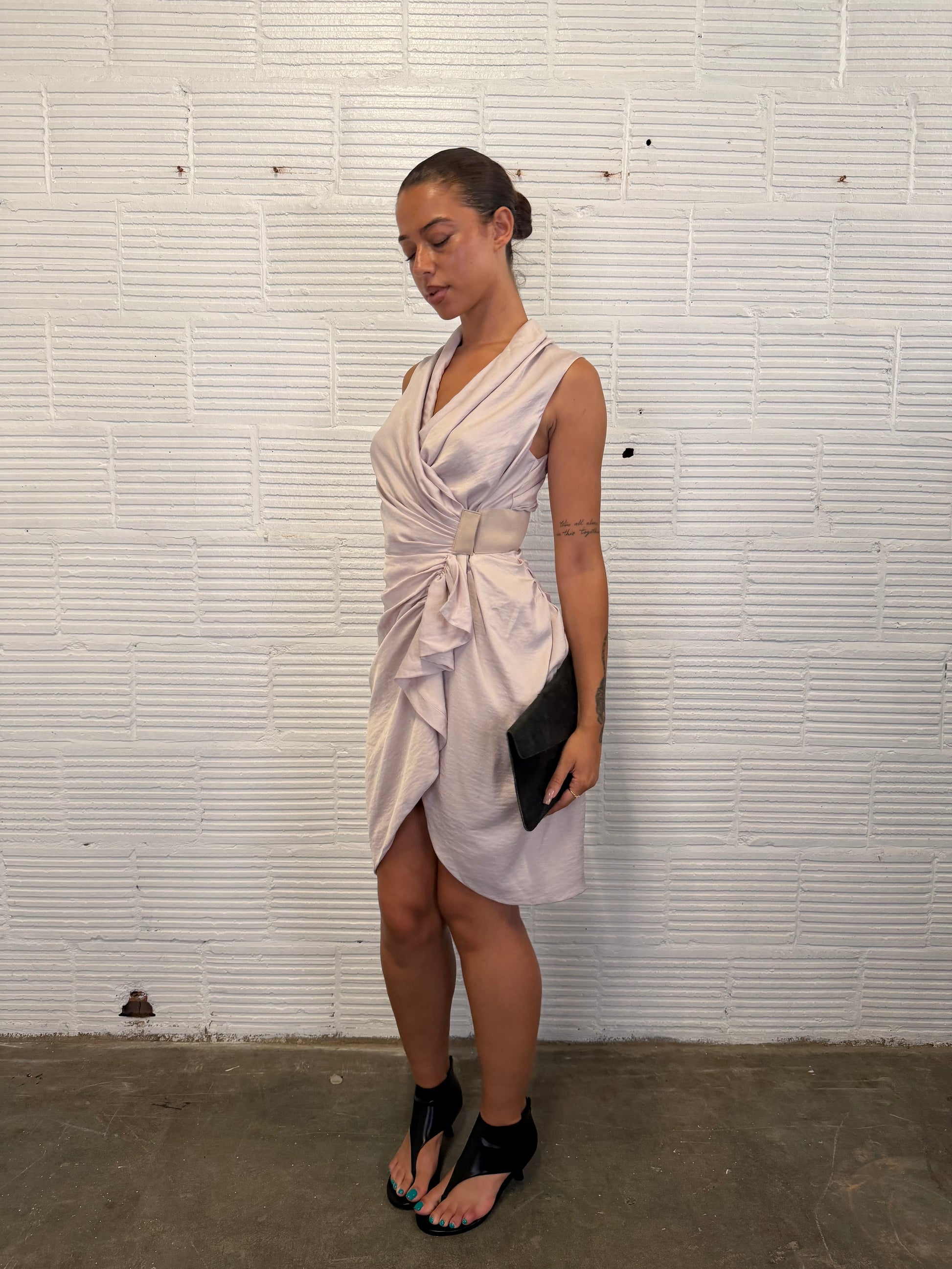Draped Blush Mini Dress