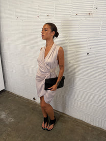 Draped Blush Mini Dress