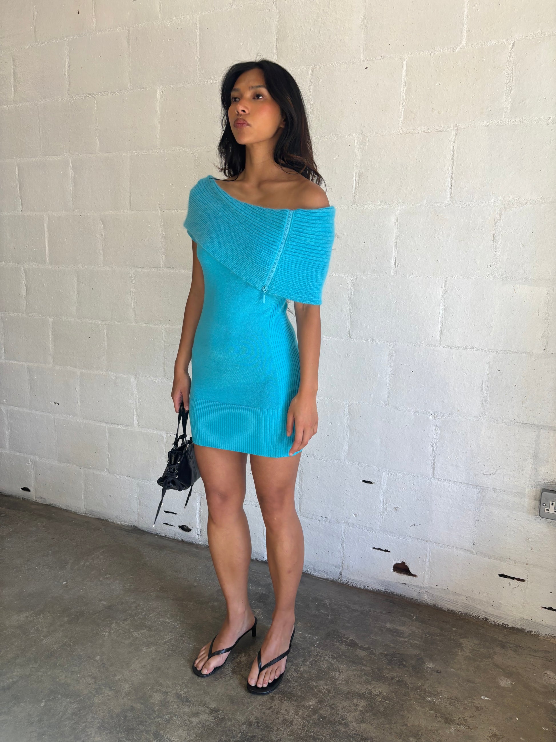 Aqua knit dress