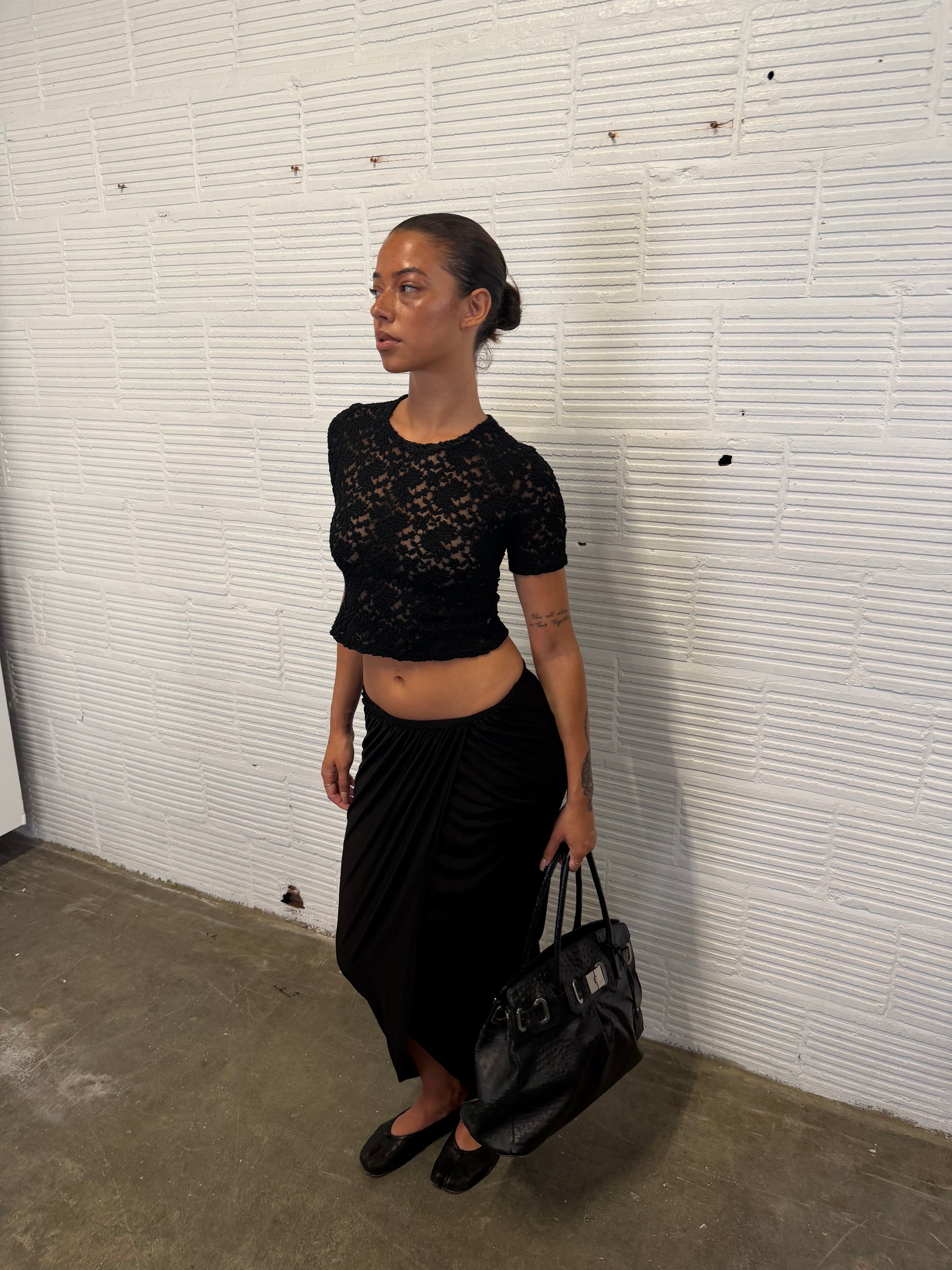 Gathered Midi Skirt