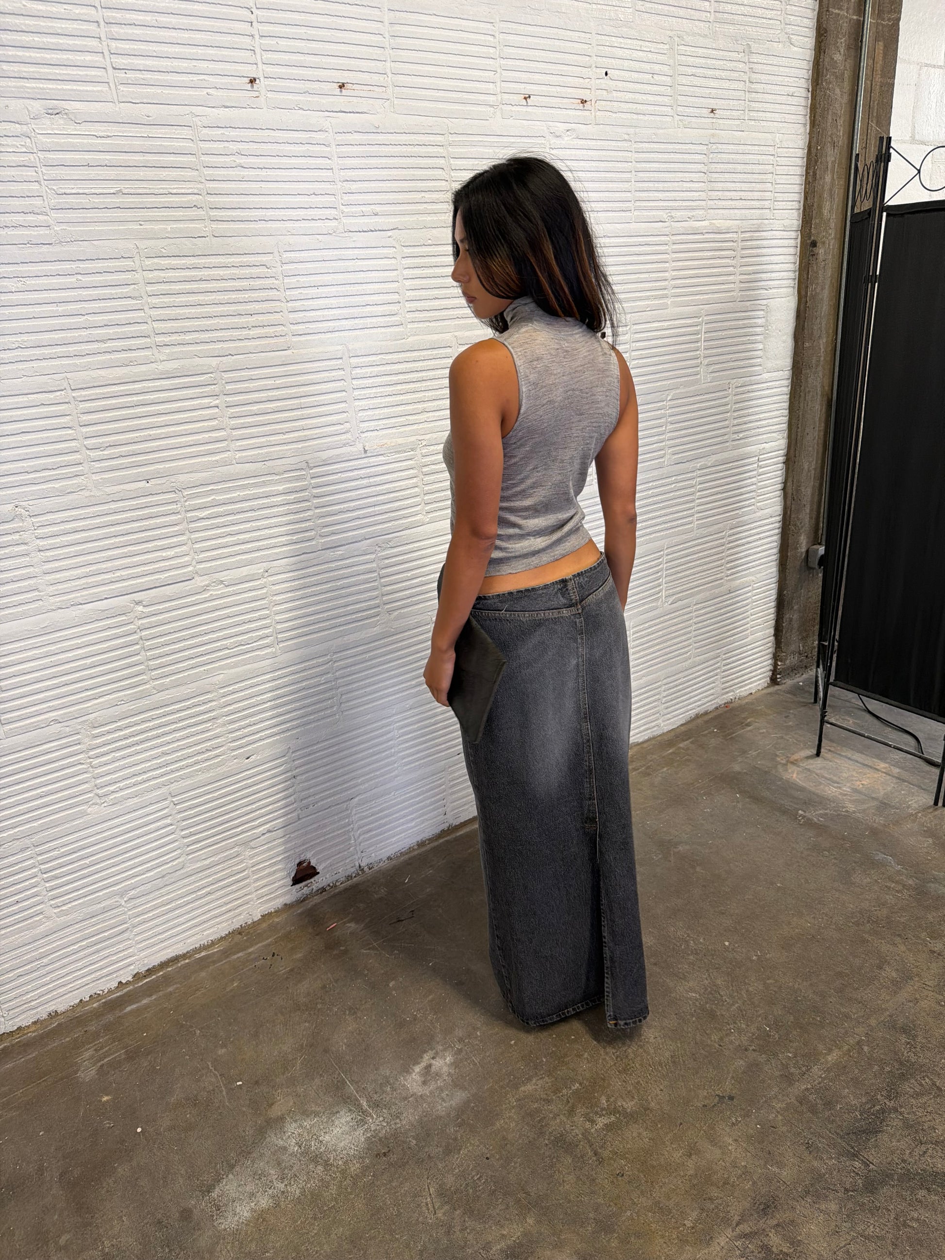 Washed Denim Skirt