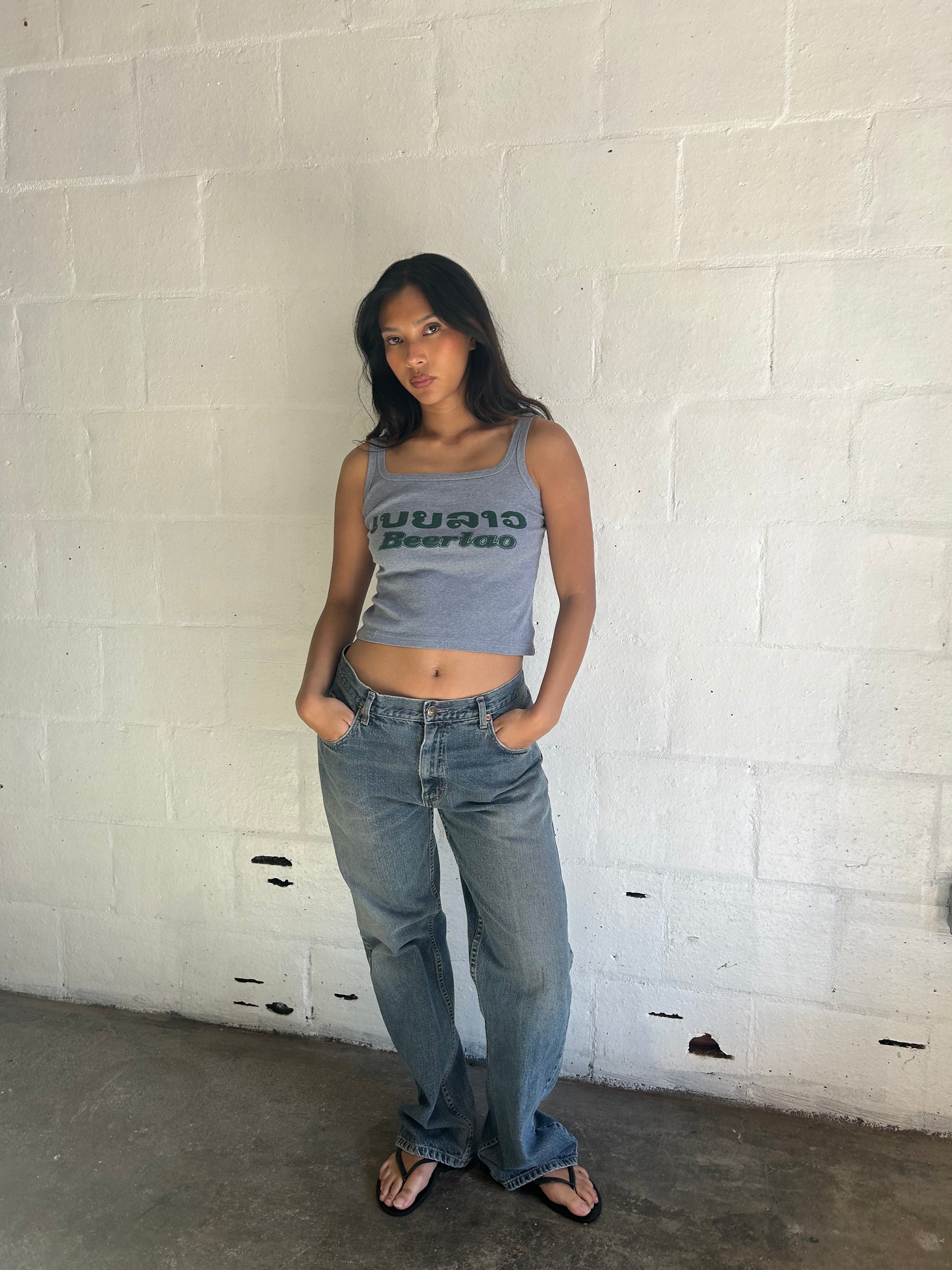 Beerlao Grey Tank