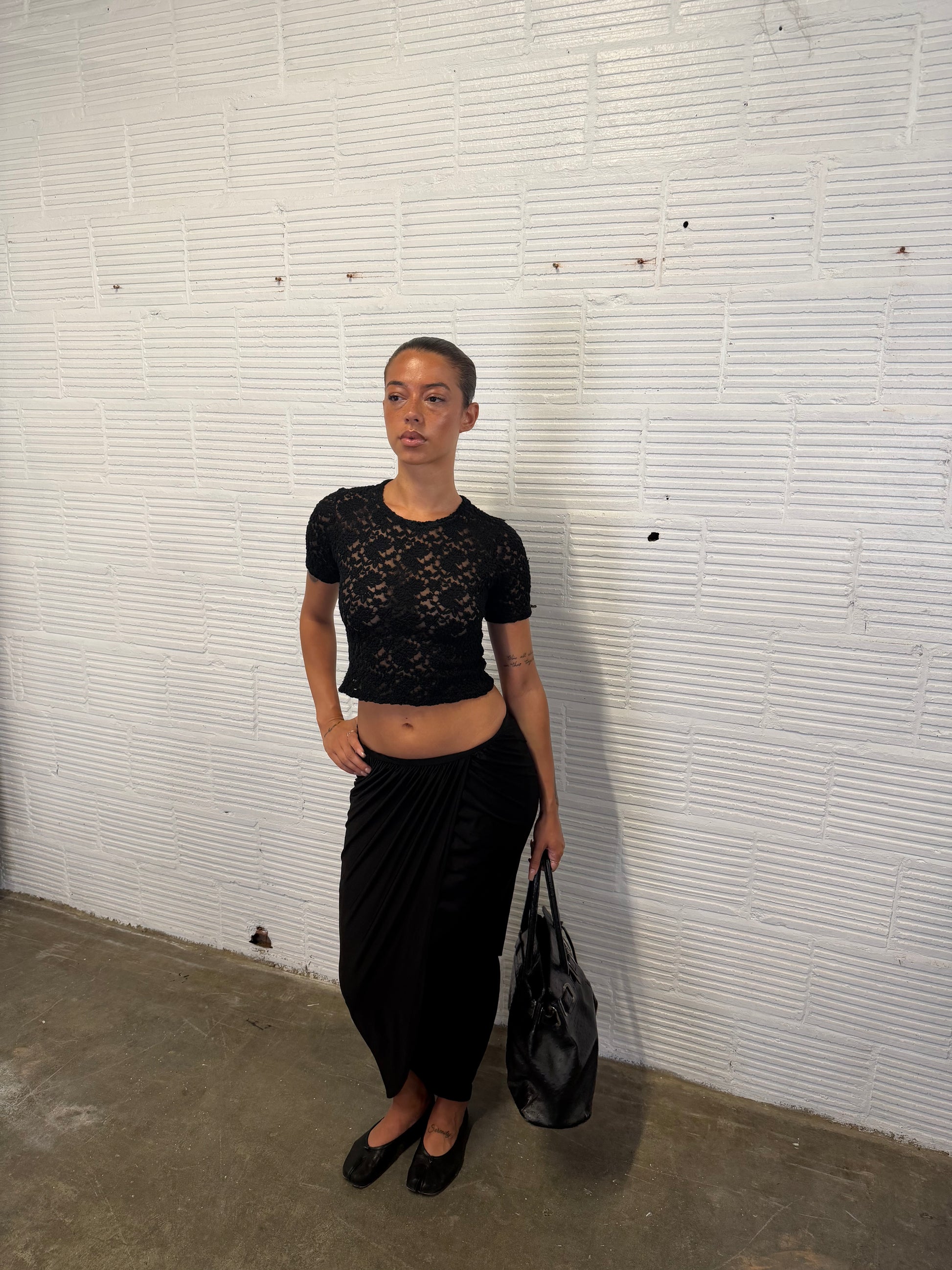 Gathered Midi Skirt