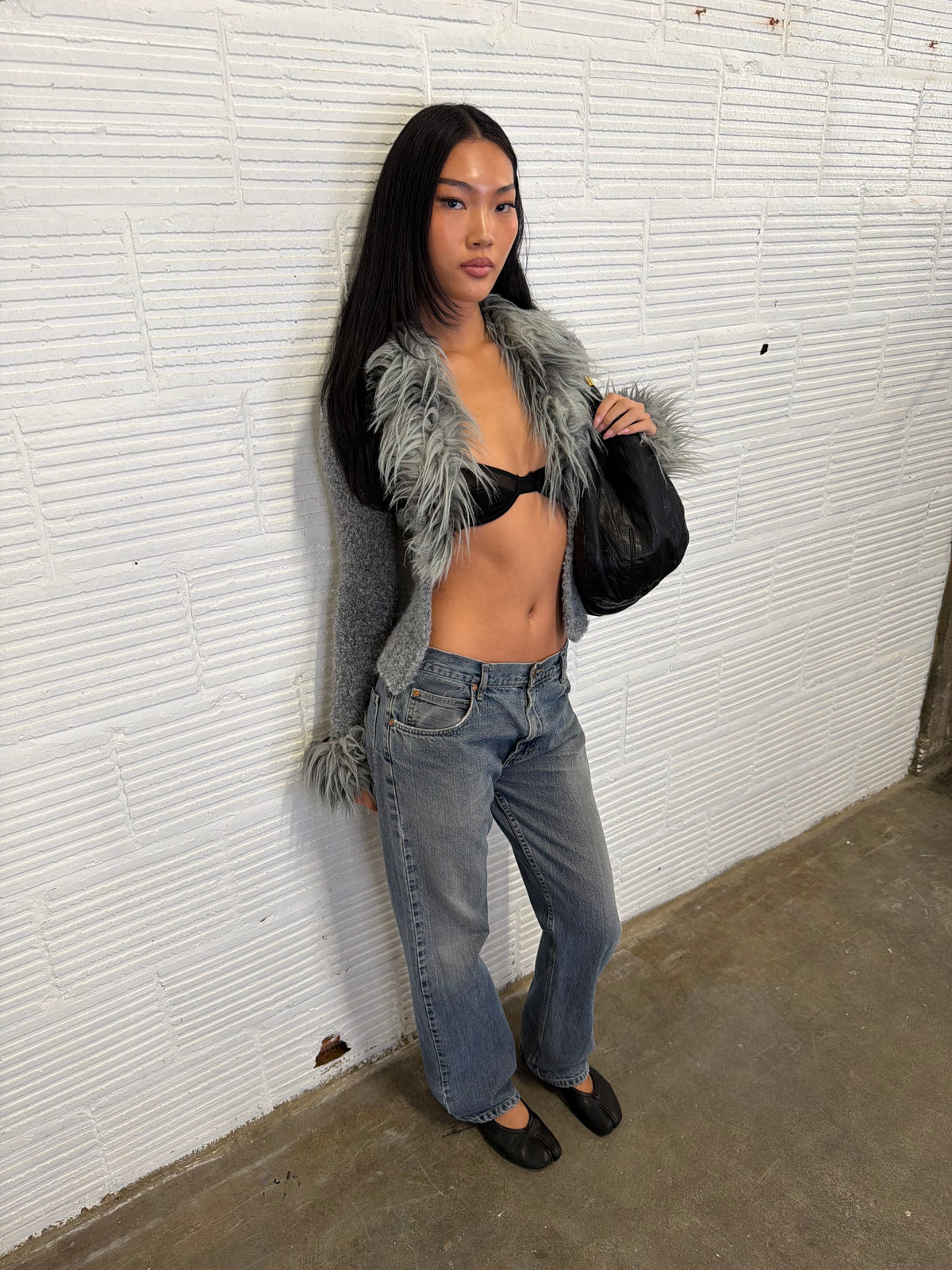 Fur Trim Cardigan