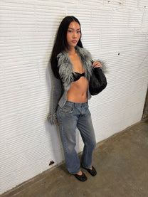 Fur Trim Cardigan