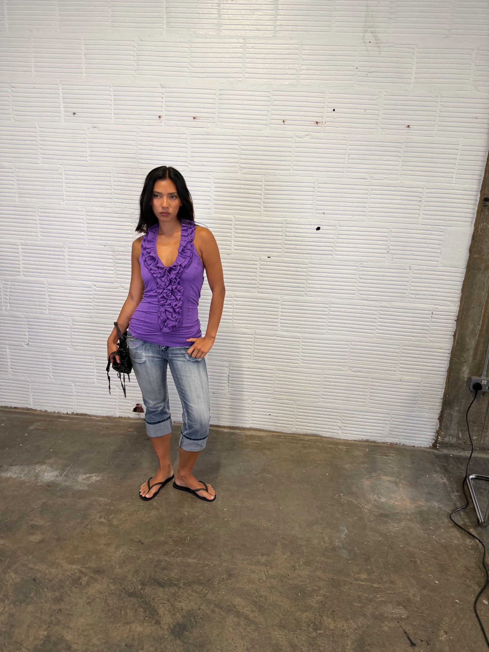 Ruffle Halter-Neck