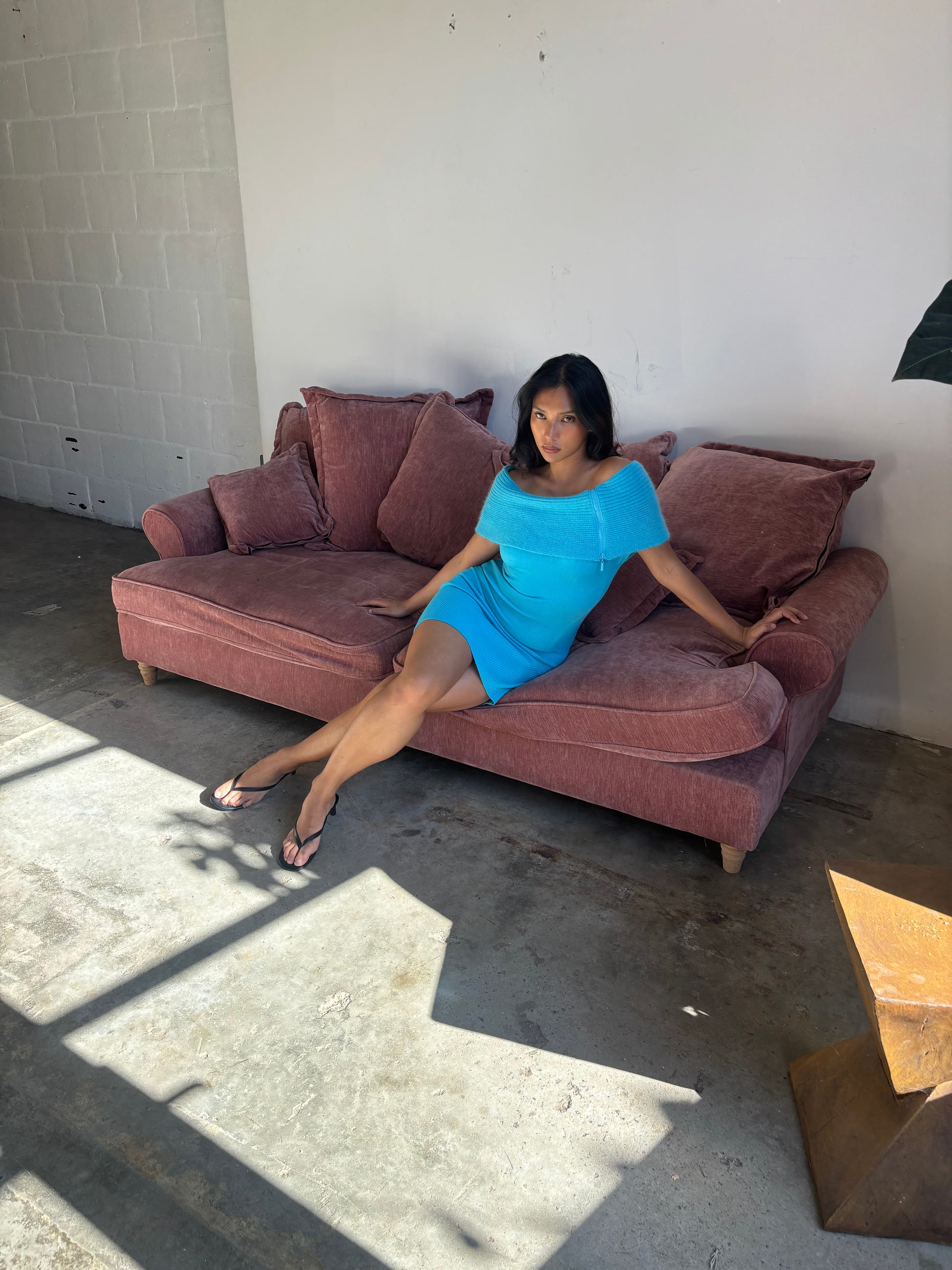 Aqua knit dress