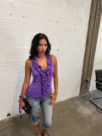 Ruffle Halter-Neck