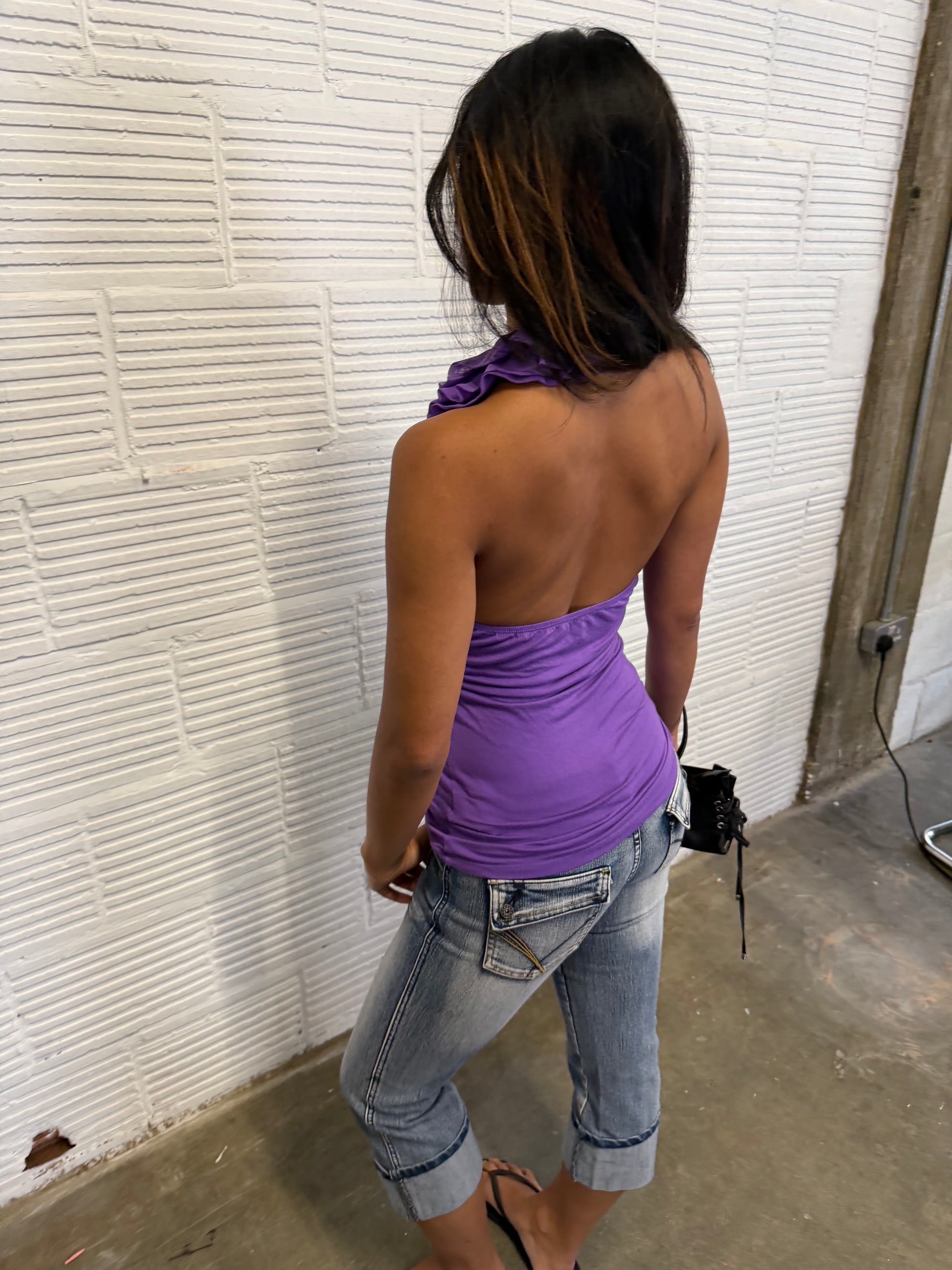 Ruffle Halter-Neck