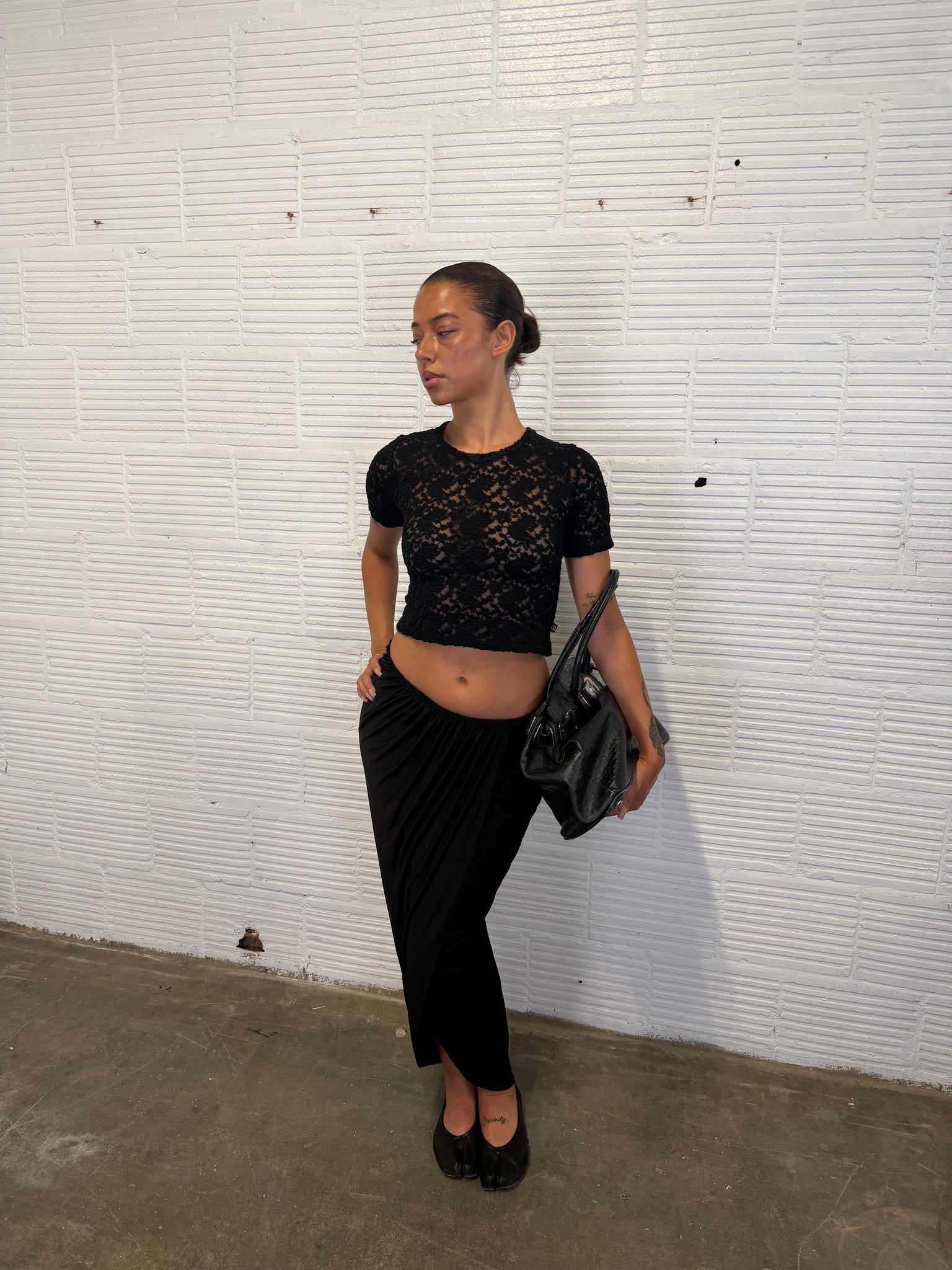 Gathered Midi Skirt
