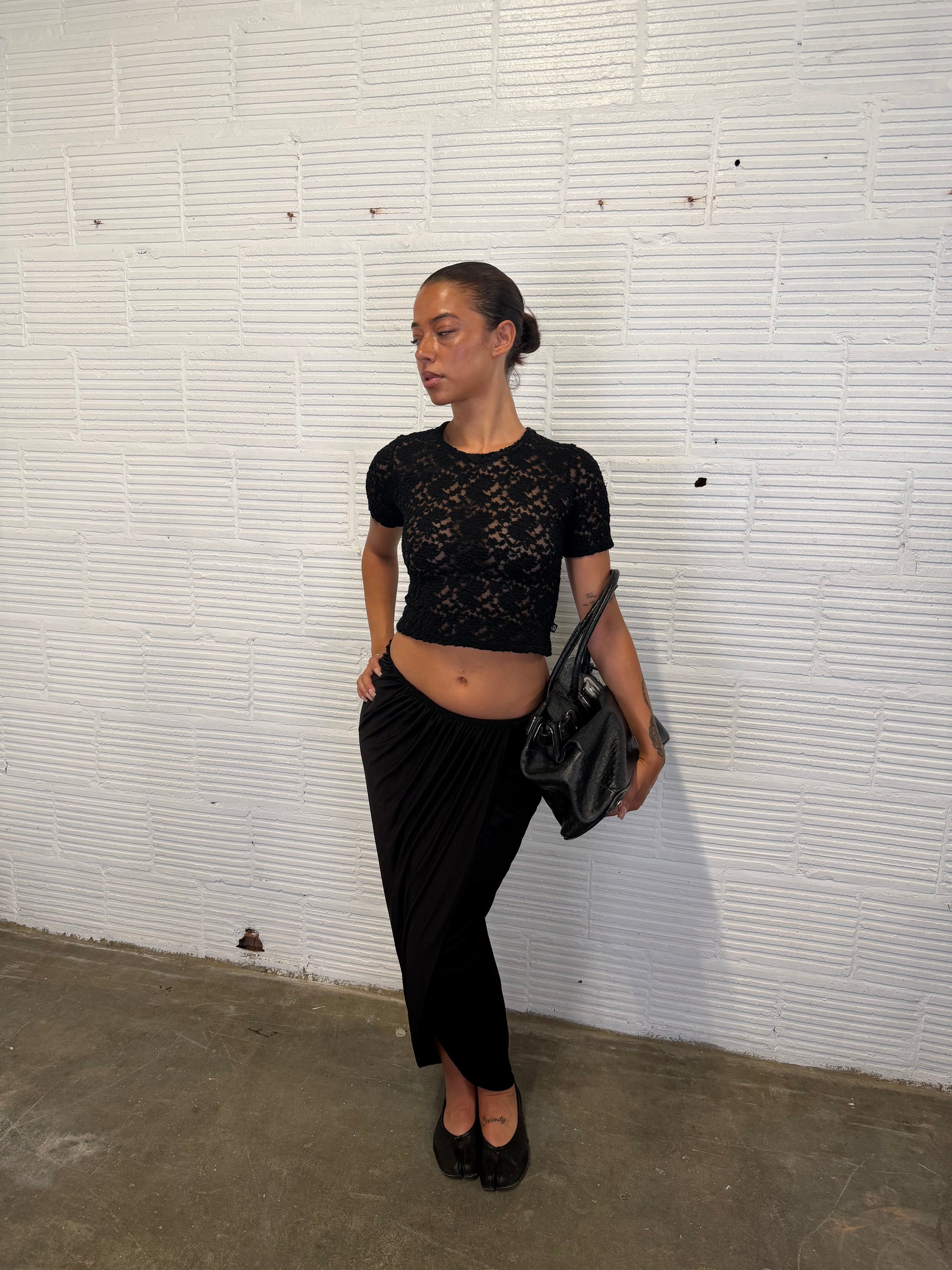 Gathered Midi Skirt