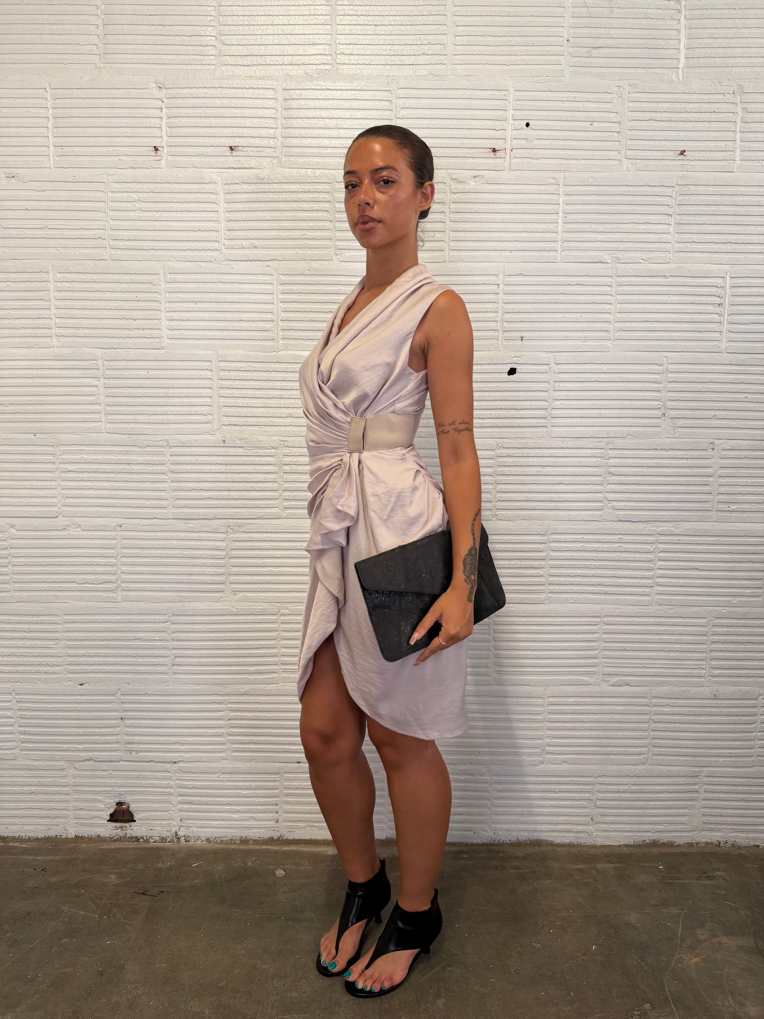 Draped Blush Mini Dress