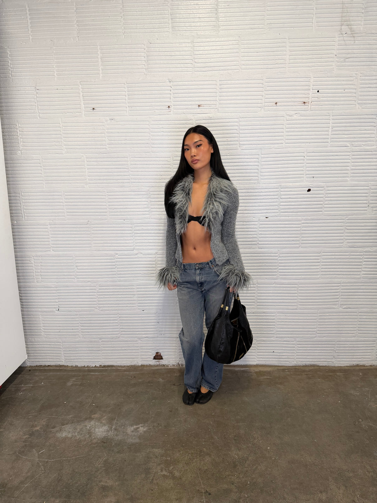 Fur Trim Cardigan