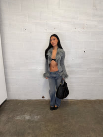 Fur Trim Cardigan