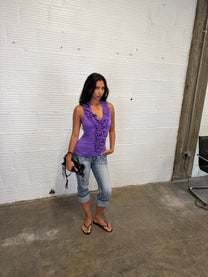 Ruffle Halter-Neck