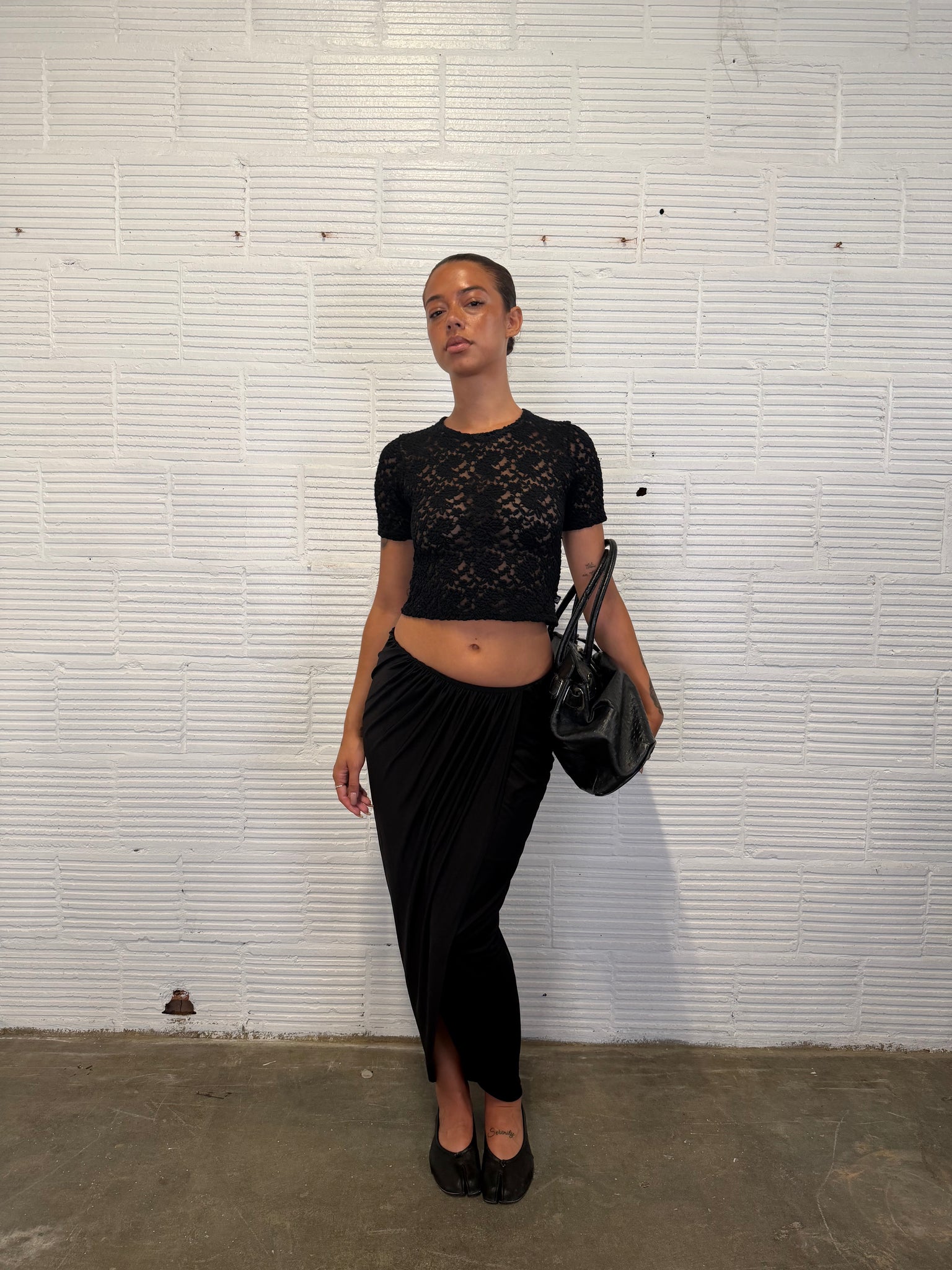 Gathered Midi Skirt