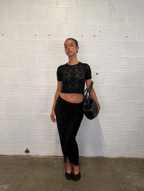 Gathered Midi Skirt