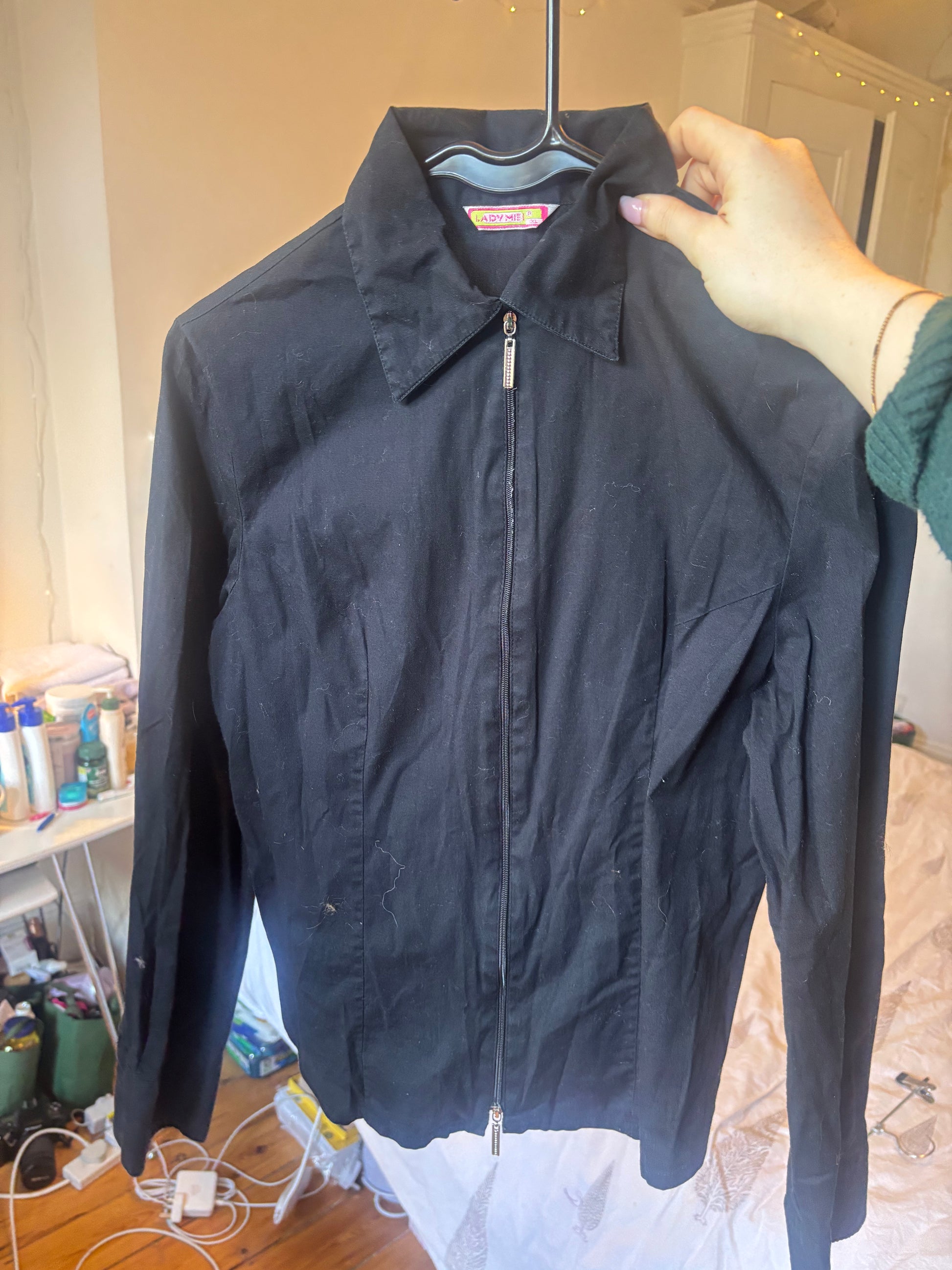 Lightweight Black Zip Jacket