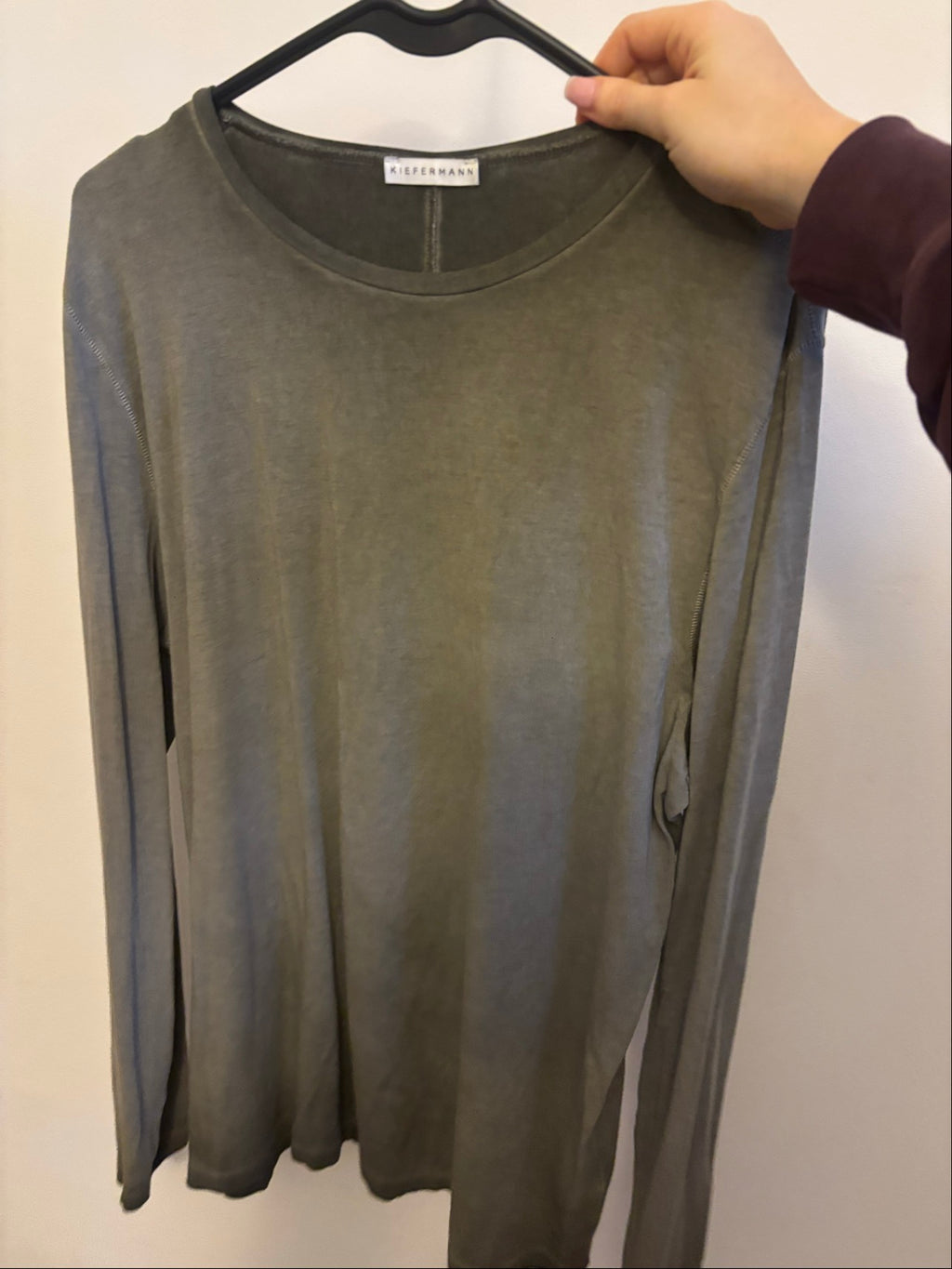 Faded Grey Long Sleeve Top